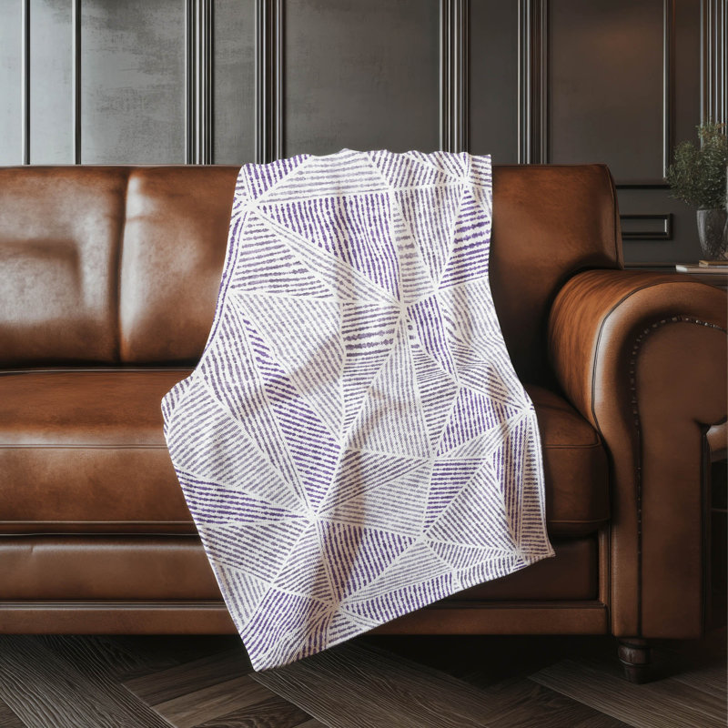 Jeté géométrique Addison Sherpa ASB618, Mauve