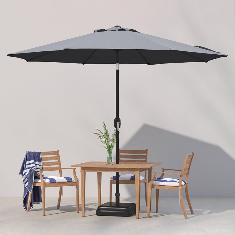 Parasol de marché inclinable Tempo de 2,74 m, Gris