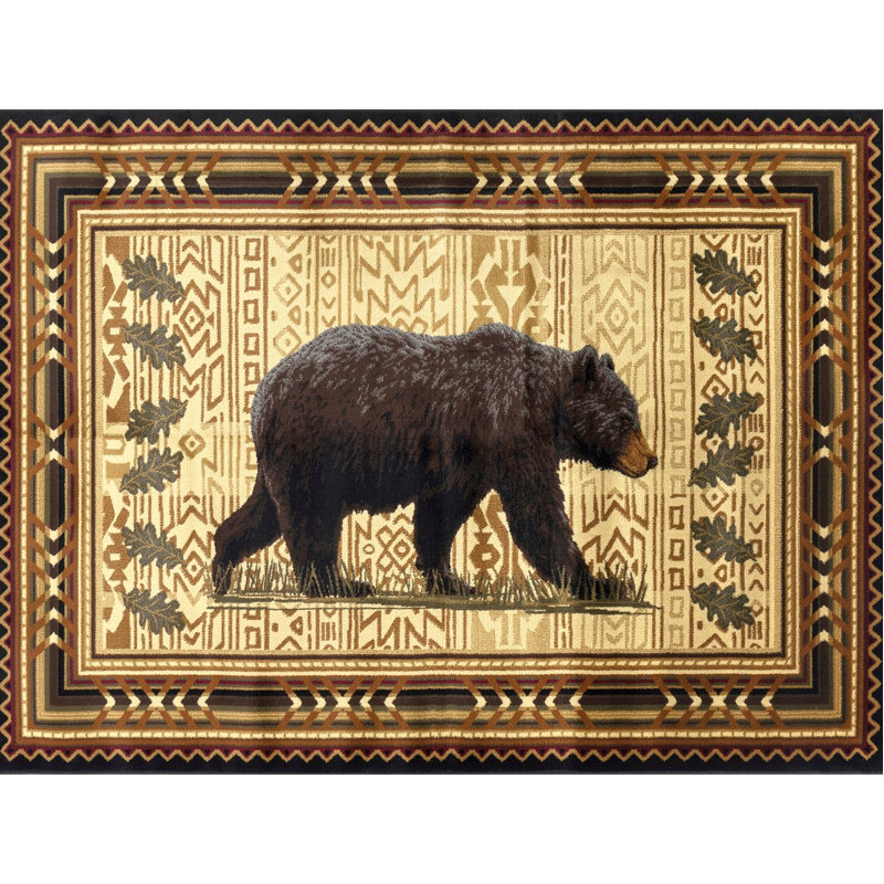 Lodge Area Rug, Rectangle 7'10" x 10'3", Black