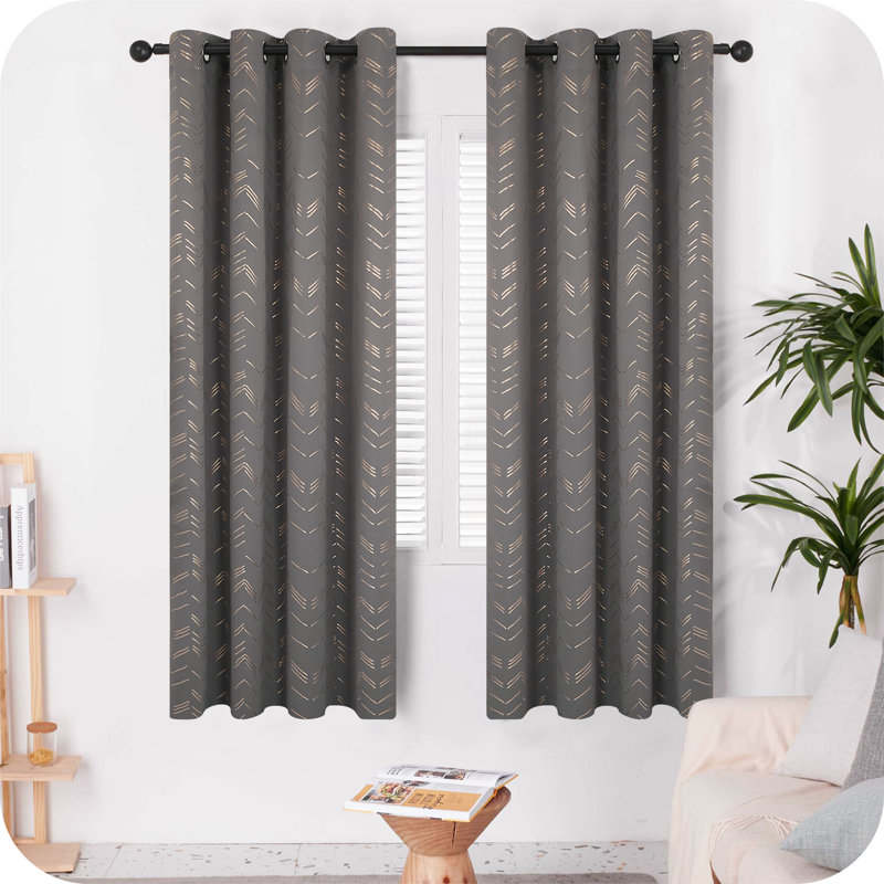 Abrahamsen Blackout Curtain Pair, 46cm Width x 138cm Drop, Dark Grey