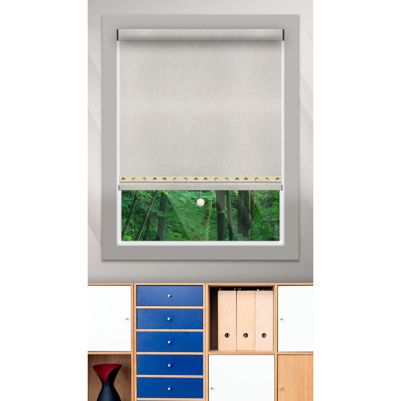 Rideau roulant obscurcissant sans cordon, Jaune / blanc, l 40 po x L 72 po