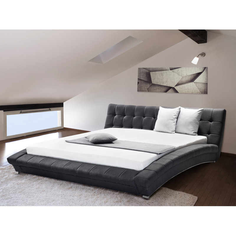 Upholstered Bed, Black/Anthracite, Super King (6')