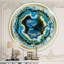 Jaune et brun, agate dorée - horloge murale moderne-57905125