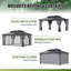 Pavillon de jardin à toit rigide de 16 pi x 12 pi avec double toit, pavillon de jardin extérieur en polycarbonate avec rideaux et filet, abri de patio permanent à cadre en aluminium pour la cour, la terrasse, le bord de la piscine-117164746-117493885
