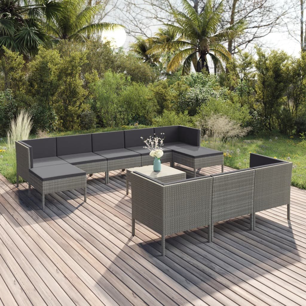 11-Sitzer Lounge-Set Jayshing aus Polyrattan mit Polster