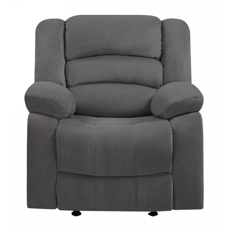 Fauteuil inclinable manuel en cuir 37 po, Cuir gris assorti