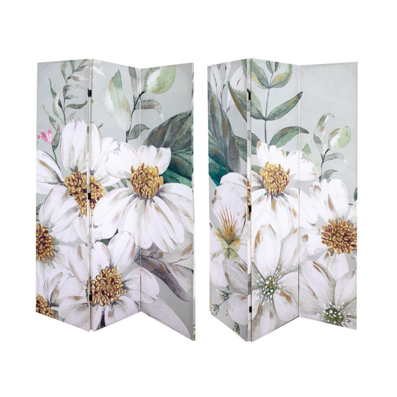 Double toile à 3 panneaux avec paillettes (jasmin blanc)