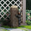 Statues de jardin | Sculpture ours noir 21,6 po Hugger | Décoration de pelouse intérieure et extérieure | Ciment béton | Gris anthracite