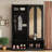 Farmhouse Widen Hall Tree With 4 Rattan Doors, Seating Bench, 6 Hooks And Shoe Cabinet-1110485120