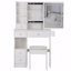 Ensemble de coiffeuse compacte avec miroir à DEL, centrale électrique et support pour sèche-cheveux pour petits espaces-816010197