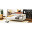 Lit de jour rembourré en taille double, blanc, design fonctionnel avec 4 pieds stables, taille luxueuse, pratique,