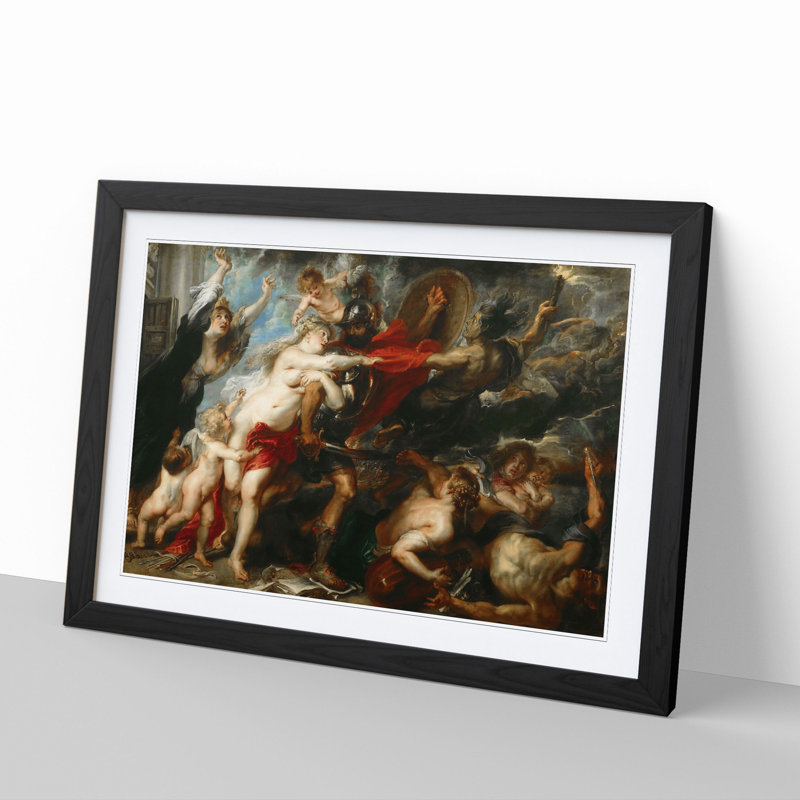 Consequences of War by Peter Paul Rubens - Picture Frame Painting, Black Framed, 36cm H x 48cm W x 2cm D