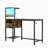 Computer Desk With Power Outlet & Storage Shelves, Study Writing Table With USB Ports Charging Station, PC Desk Workstation For Home Office-2069315499