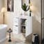 Meuble-lavabo mural 36 po, armoire de rangement flottante avec 2 tiroirs, lavabo simple en céramique 3 trous, armoire moderne avec tablette réglable-629835509