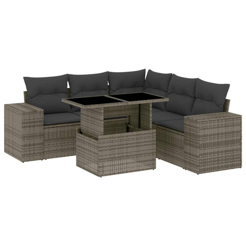 Vidaxl Garden Sofa Set Grey, Dark Grey