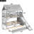 Space-saving Gray Twin House Bunk Beds With Storage And Slide