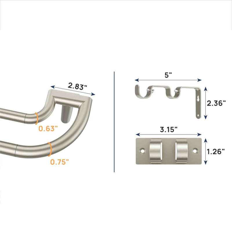 Iron 129 in. Overall Width, Nickel