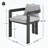 Aluminum Outdoor Dining Chairs with Grey Cushions, Set of 2-1101370258
