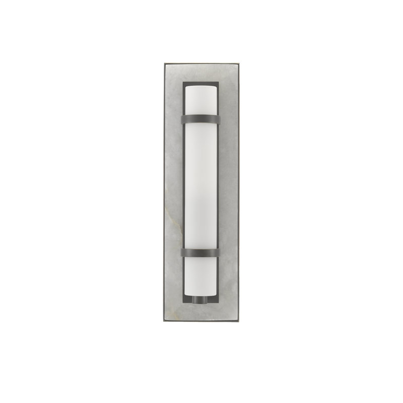 Applique murale encastrée 1 lumière Bruneau, Albâtre naturel / nickel poli