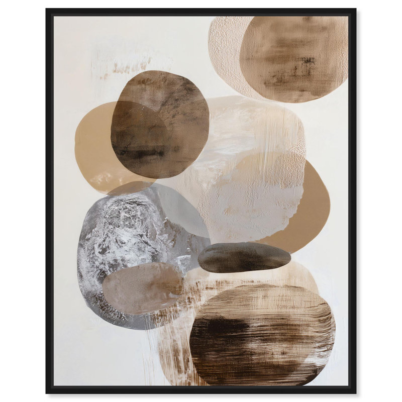 «Deserts Ovals I», reproduction d'art sur toile par Art Remedy, H 21 po x l 17 po, Structure noire