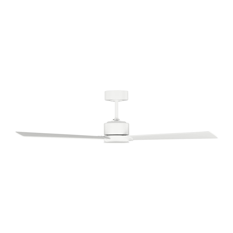 Rozzen Downrod Ceiling Fan, Matte White, 52", Matte White