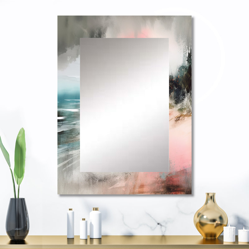 Ocean's Embrace V - miroir décoratif de plage, miroir mural moderne, impression d'art en métal, 32 po x 24 po