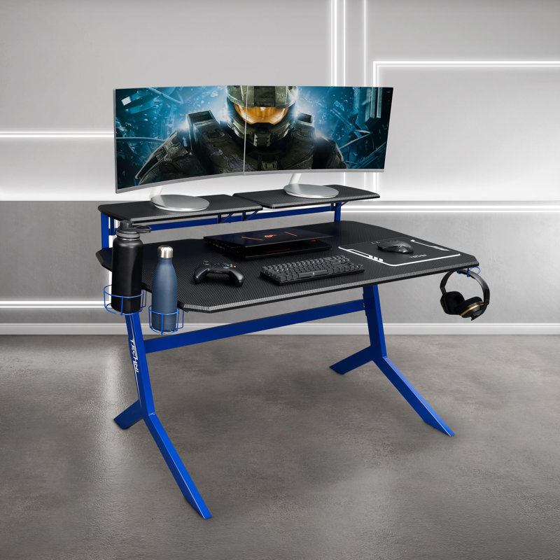 Caribe Metal Base Computer Desk, Blue