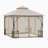10x10ft Patio Gazebo, Double Roof, with Netting, Steel Frame, Beige