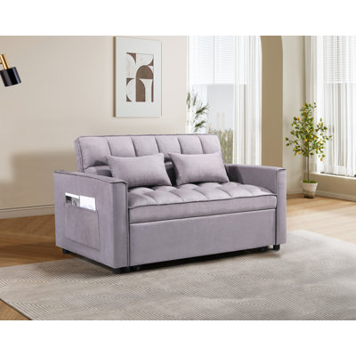 Pull Out Couch Bed-3 In 1 Convertible Sofa Bed, Upgraded Wear-Resistant Suede Fabric Sleeper Chair Bed, Lounge Sleeper Sofa With Pullout Sofabed For Small Space Apartment Bedroom Living Room