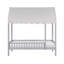 Finition grise lit plateforme simple lit à baldaquin en tissu moderne en bois 1pc-277386295