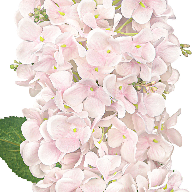 Artificial Cone Hydrangea Flower Stem Spray, Light Pink