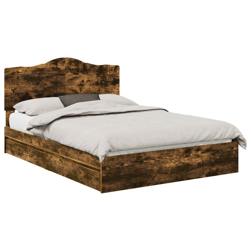 Bed, European Kingsize (160 x 200 cm), Smoked Oak