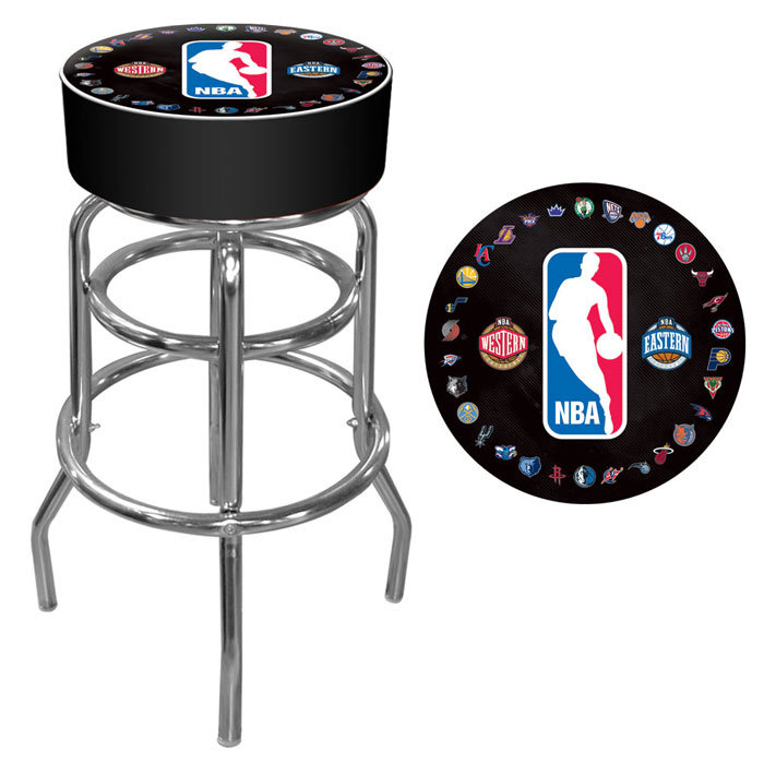 NBA Team Logo 31" Black and Purple Swivel Bar Stool