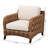 Benjiam Upholstered Seagrass and Mahogany wood Armchair