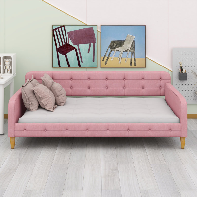 Lattie Upholstered Daybed, Twin, Pink