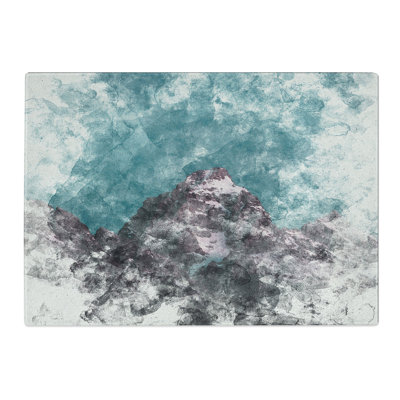 Tempered Glass Mountain Peak in Wyoming Chopping Board