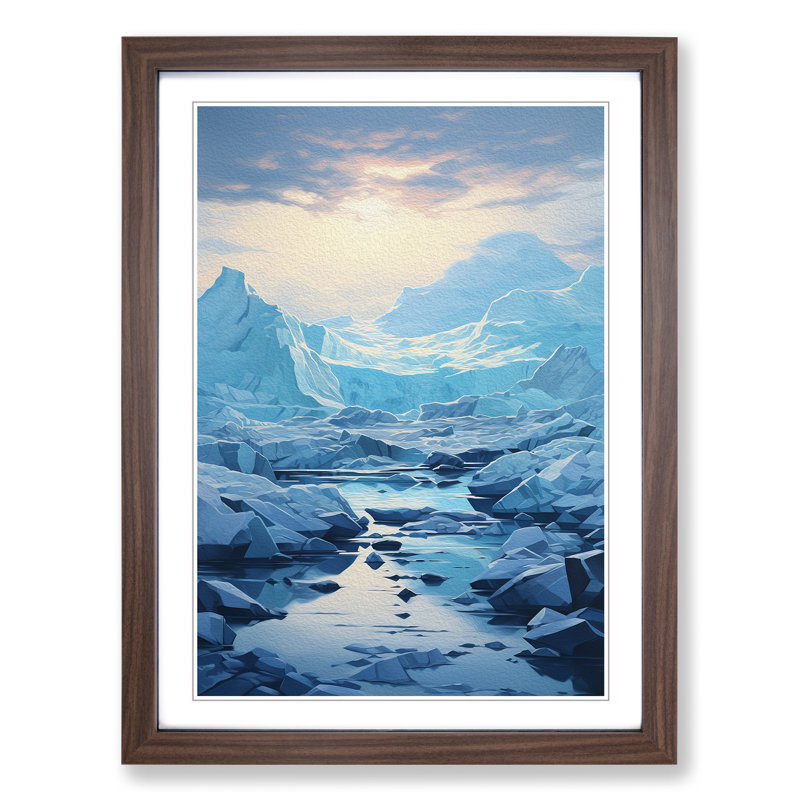 Glacier Conceptual - Framed Print, Walnut, 46cm H x 34cm W x 2cm D