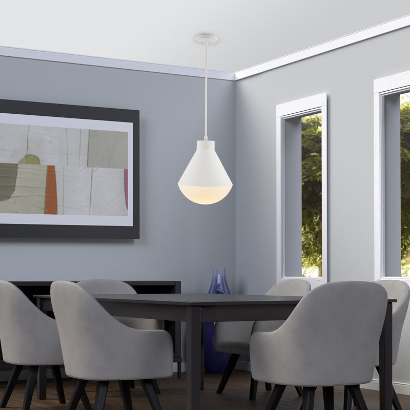 Luminaire suspendu simple à 1 lumière Ebbi, Blanc