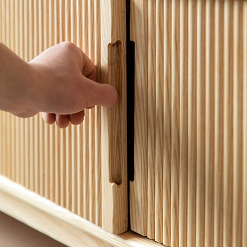 Meuble télé minimaliste moderne en frêne massif, 62.99