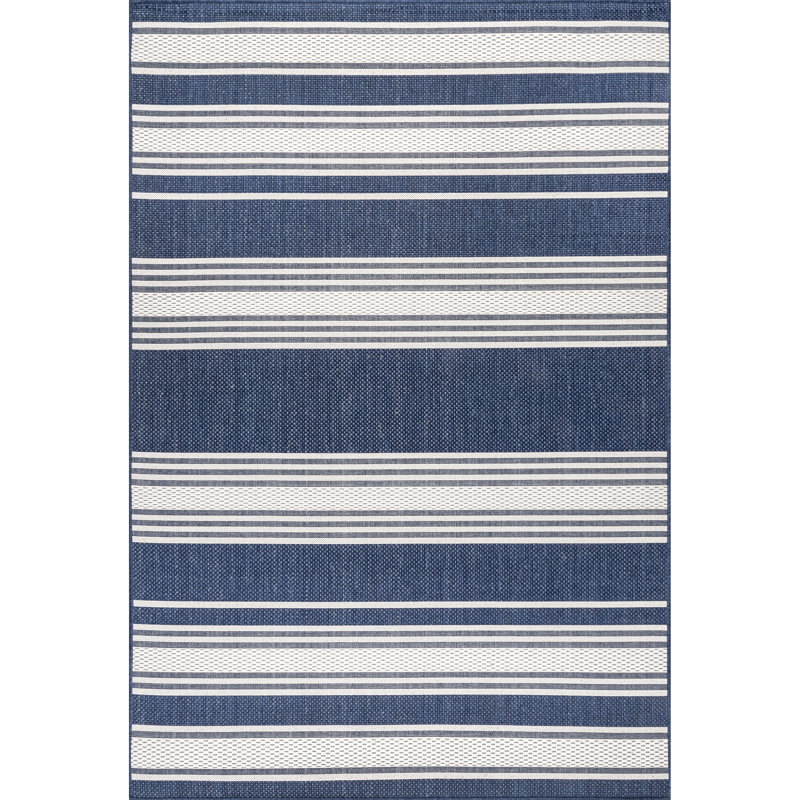  Romy Striped Indoor/Outdoor Area Rug, Rectangle 8' x 10'