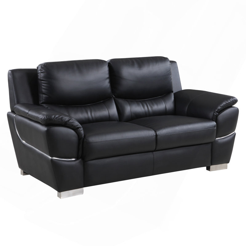 Causeuse luxueuse en cuir véritable avec une fabrication de qualité supérieure et un confort exceptionnel pour une expérience assise confortable et élégante