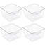 Grands bacs de rangement empilables carrés avec poignées Sorbus - pour rangement, garde-robe, tablette et rangement, paquet de 4-131552768-129437355
