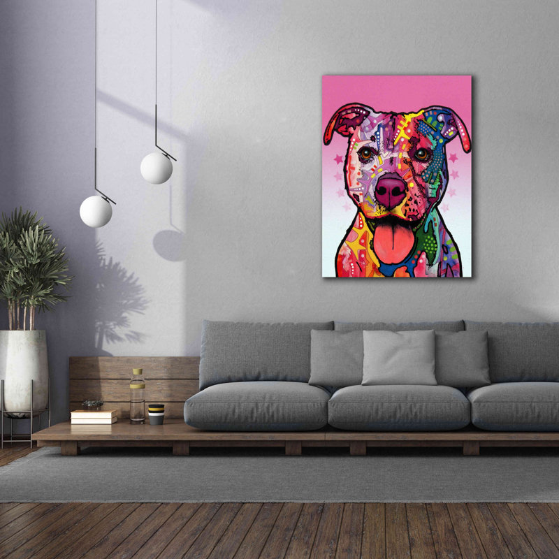 «Cherish the Pitbull», impression sur toile tendue
