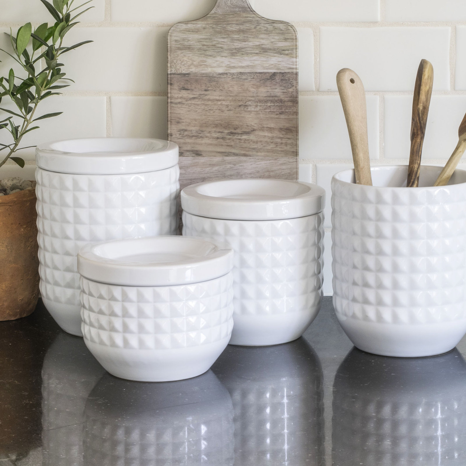 Geometric Melamine Jar - Set of 4