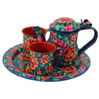 Ensemble de 4 tasses à thé décoratives en acier