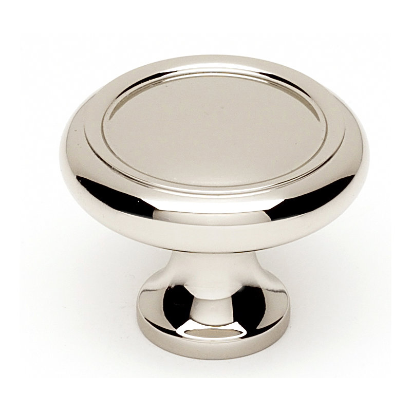 Mushroom Knob, Polished Nickel, 1" H x 1.25" W x 0.69" D