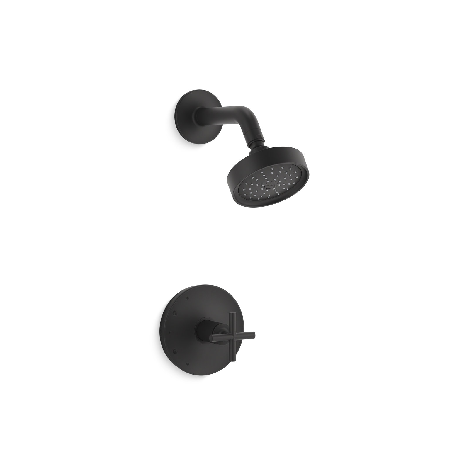 Purist Shower Trim, Cross Handle, Matte Black