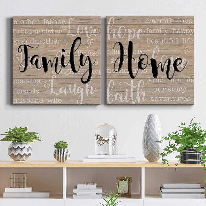 " Family " 2 - Pieces, 10" H x 10" W x 1" D