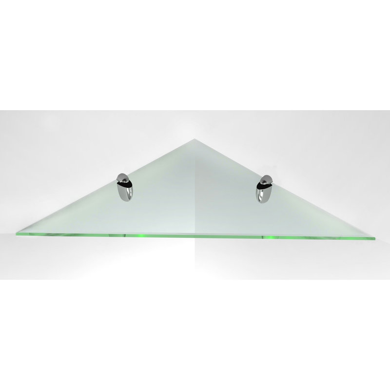 Tablette d'angle en verre Nicholaus