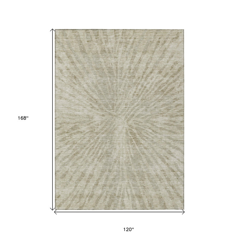Tapis extérieur lavable abstrait 10 pi x 14 pi beige